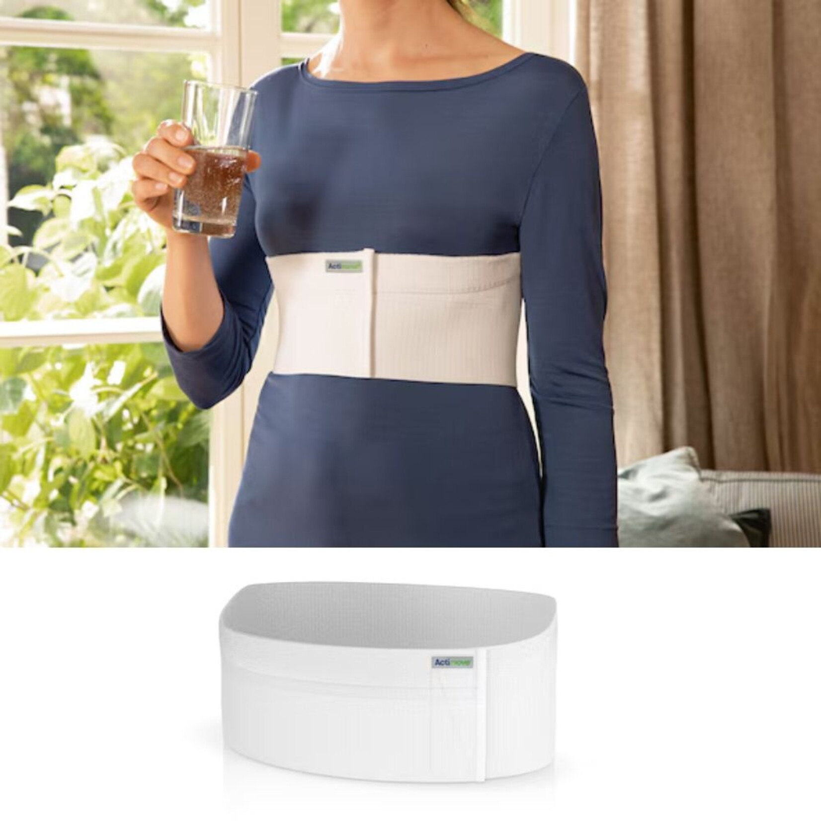 Rib Belt Two Panel Premium Female White