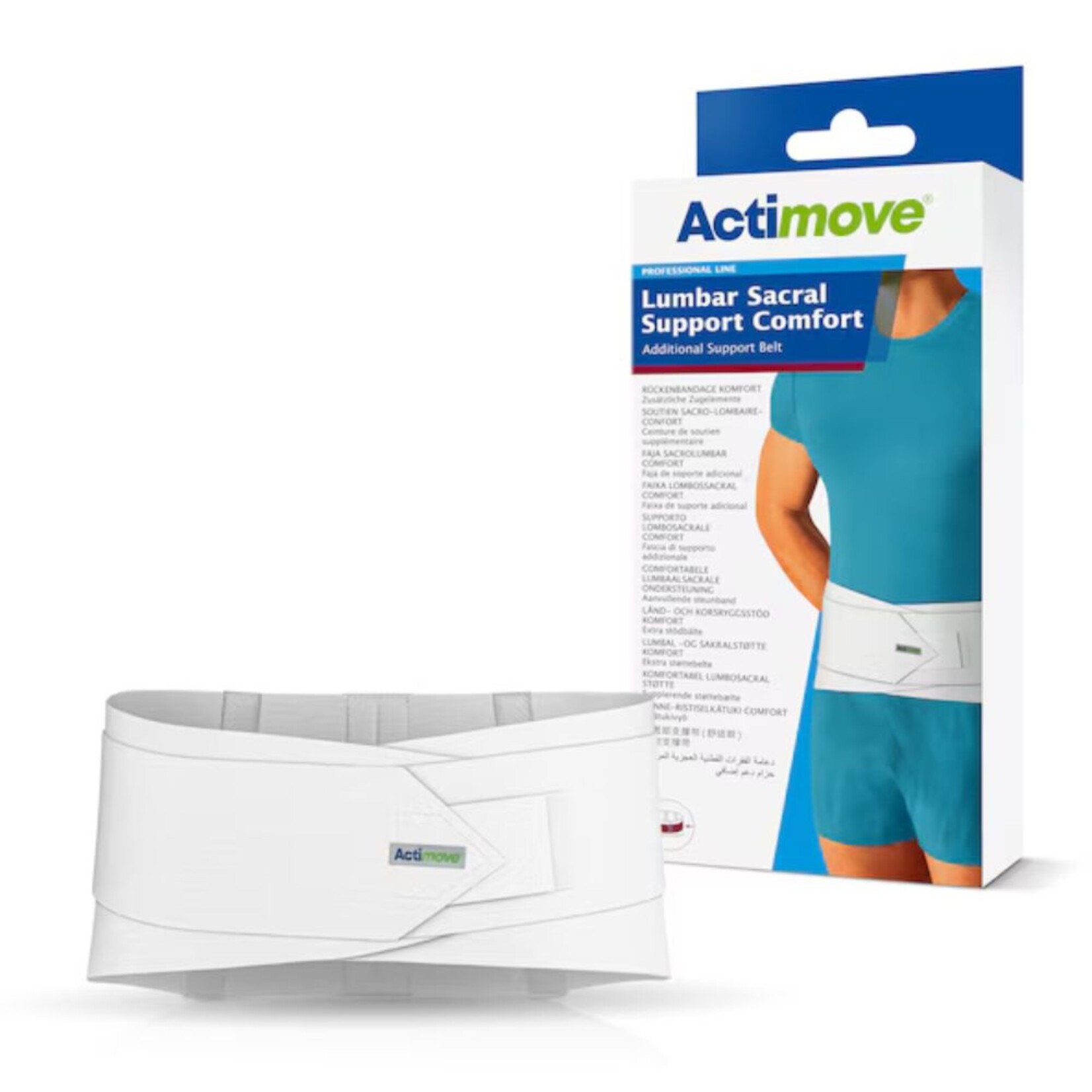 Actimove Lumbar Sacral Support Comfort w/Abdominal Belt 10in. White