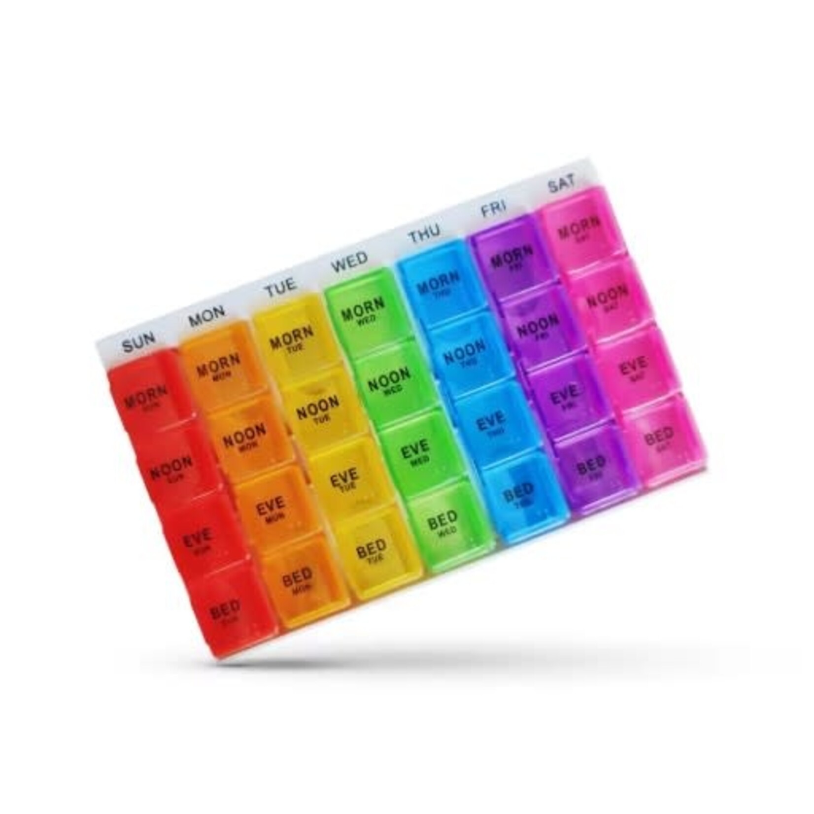 4 Times a Day Pill Box - Weekly Rainbow Organizer