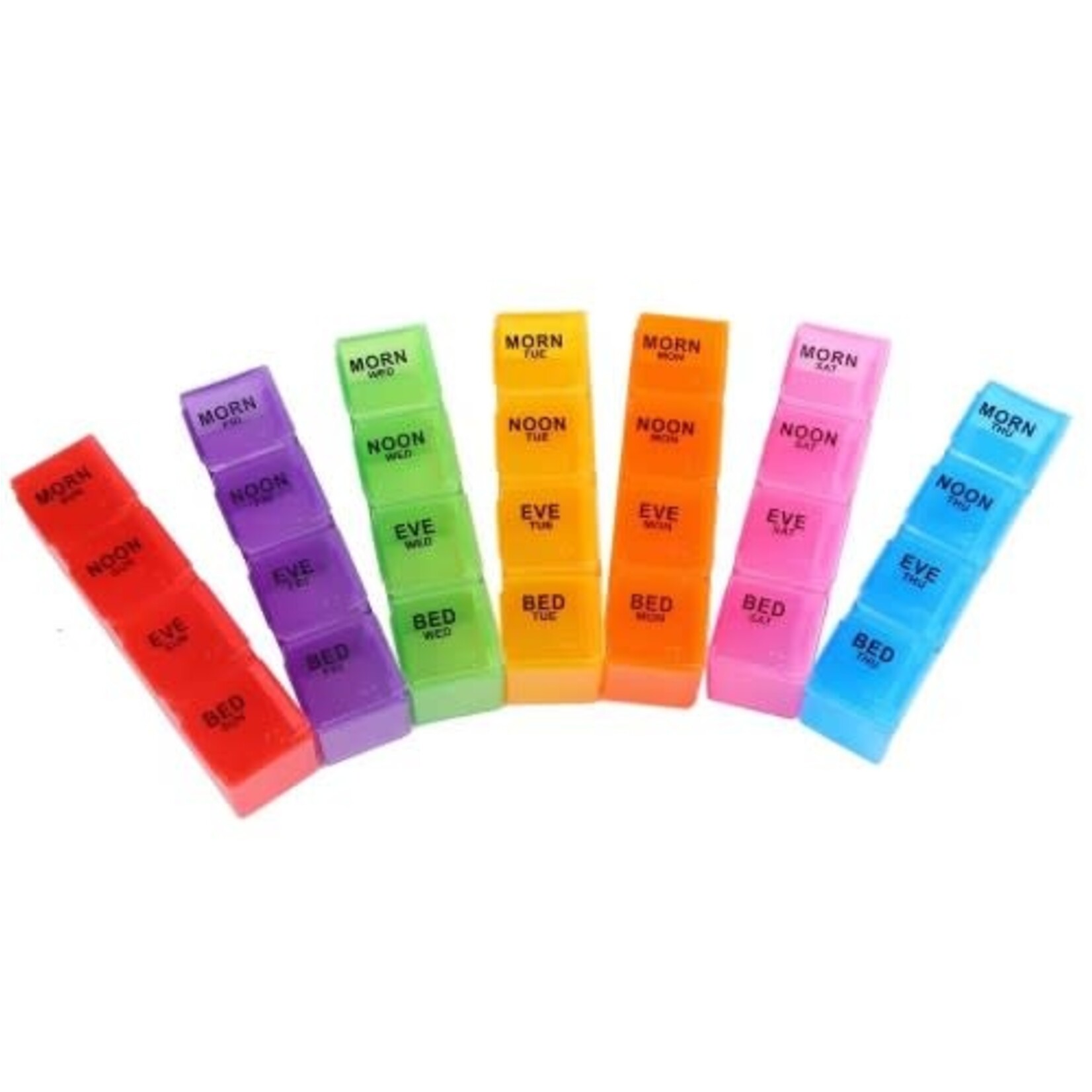 4 Times a Day Pill Box - Weekly Rainbow Organizer