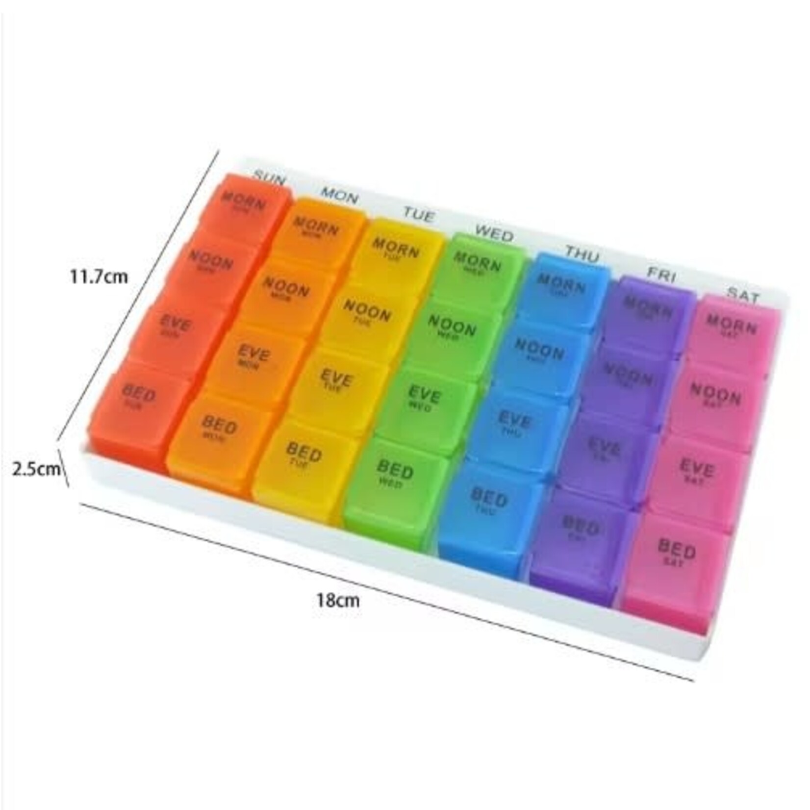 4 Times a Day Pill Box - Weekly Rainbow Organizer