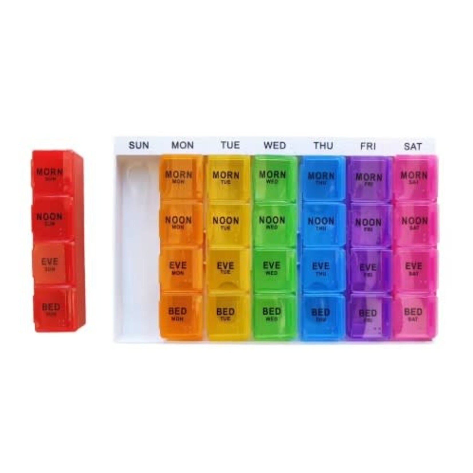 4 Times a Day Pill Box - Weekly Rainbow Organizer