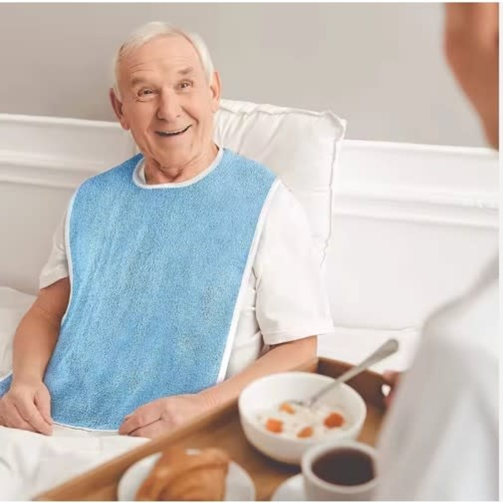 Adult Terry Cloth Bib - Blue Soft Bib