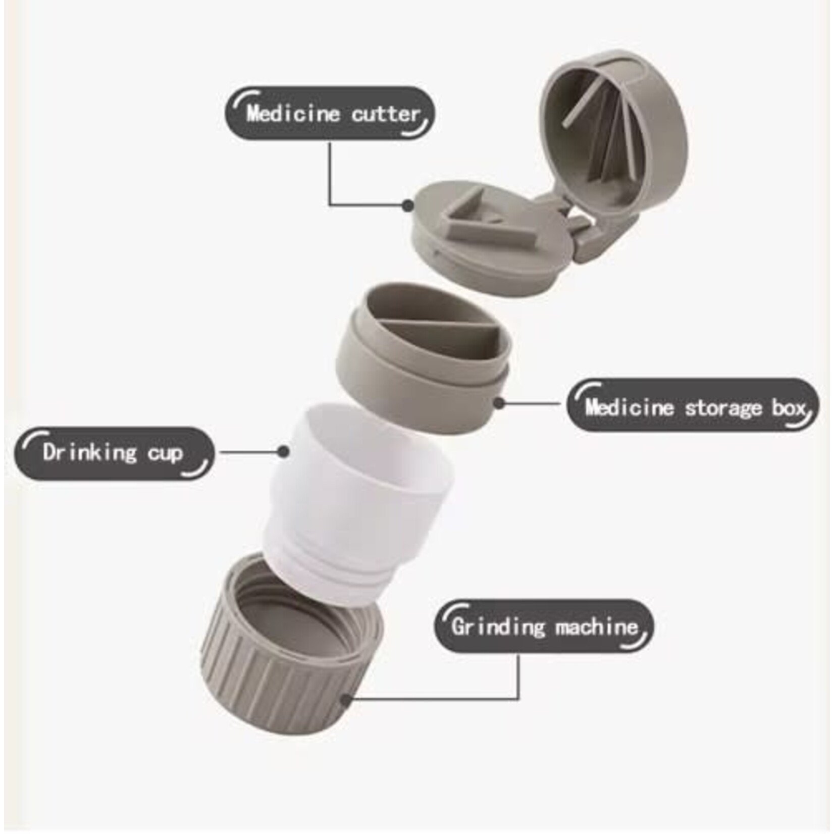 Pill Crusher 4 in 1 Gray(41)