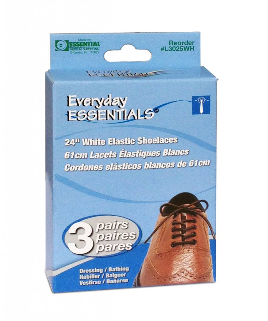 Essential Medical Elastic Shoelaces White