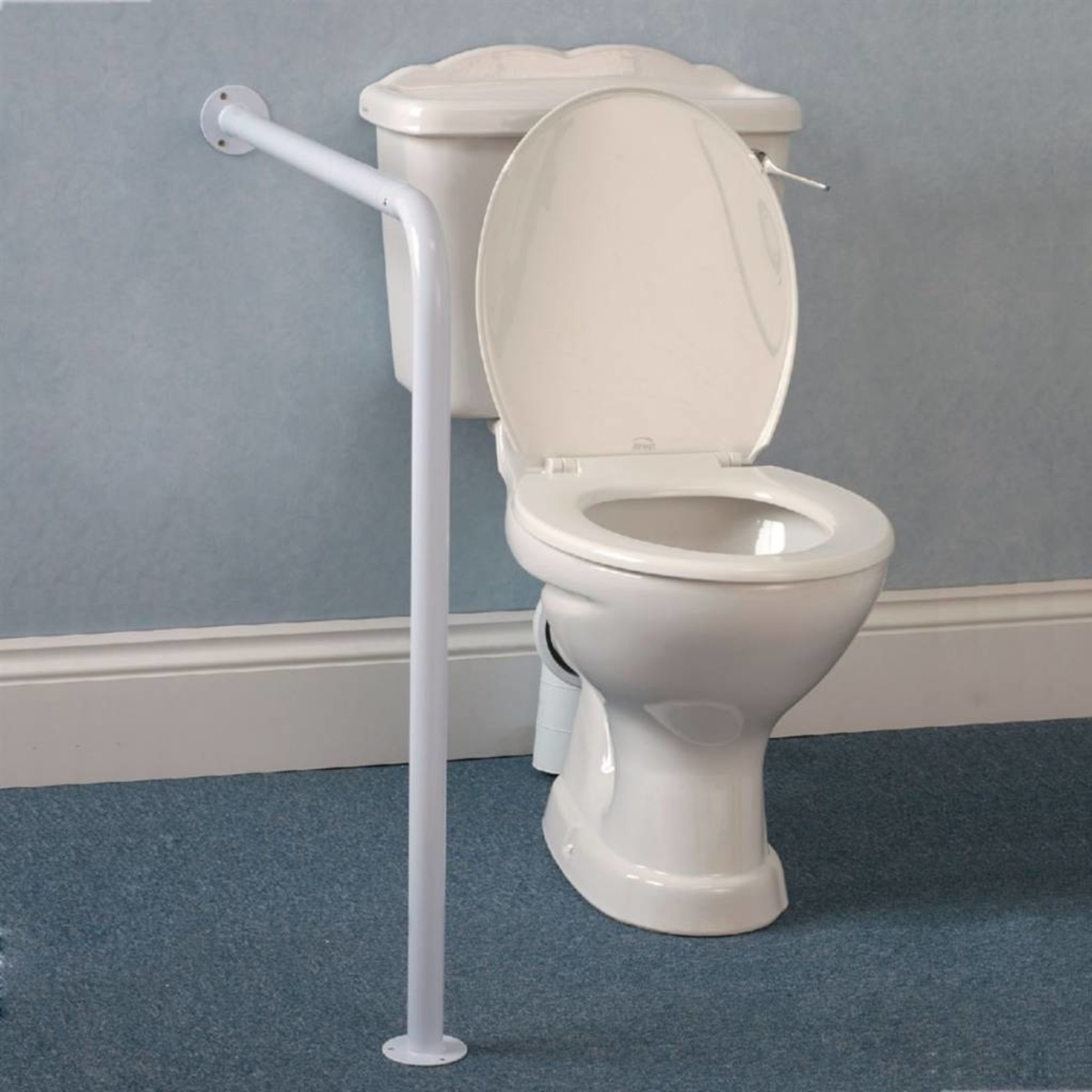 Wall to Floor Grab Bar - White product image #1