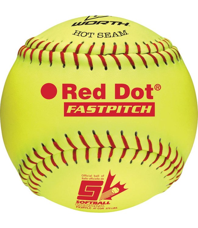 WORTH RED DOT 12" Softball Ball