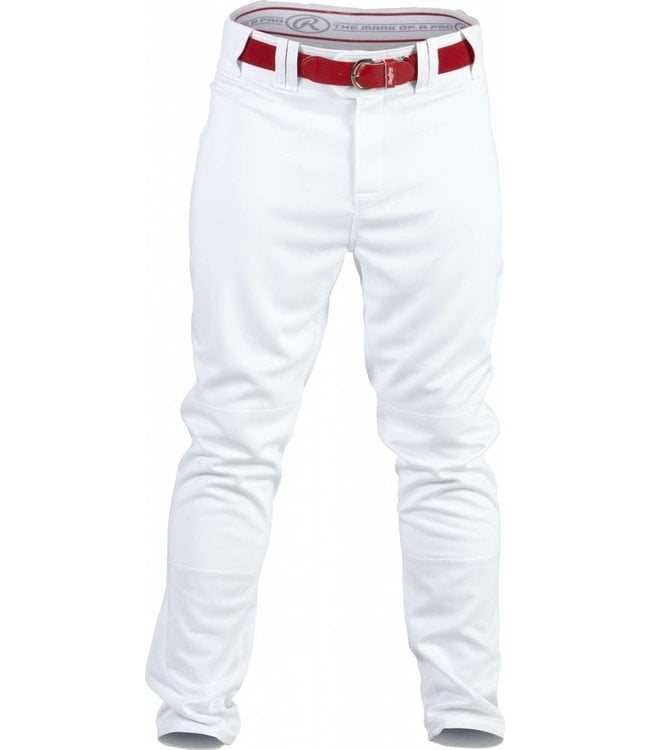 Rawlings Plated Piped Pro150 Baseball Pants Open Bottom Adult Men's White Grey 