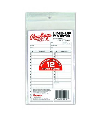 RAWLINGS LINE UP CARDS 12