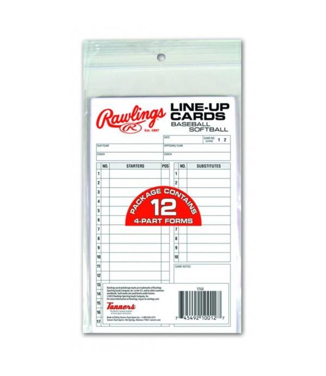 RAWLINGS Line Up Cards 12