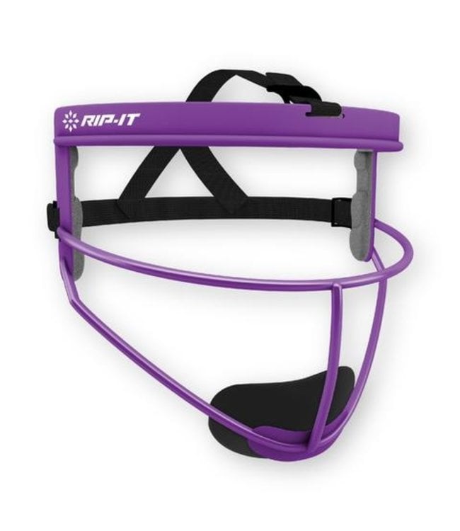 purple and white ripit helmet