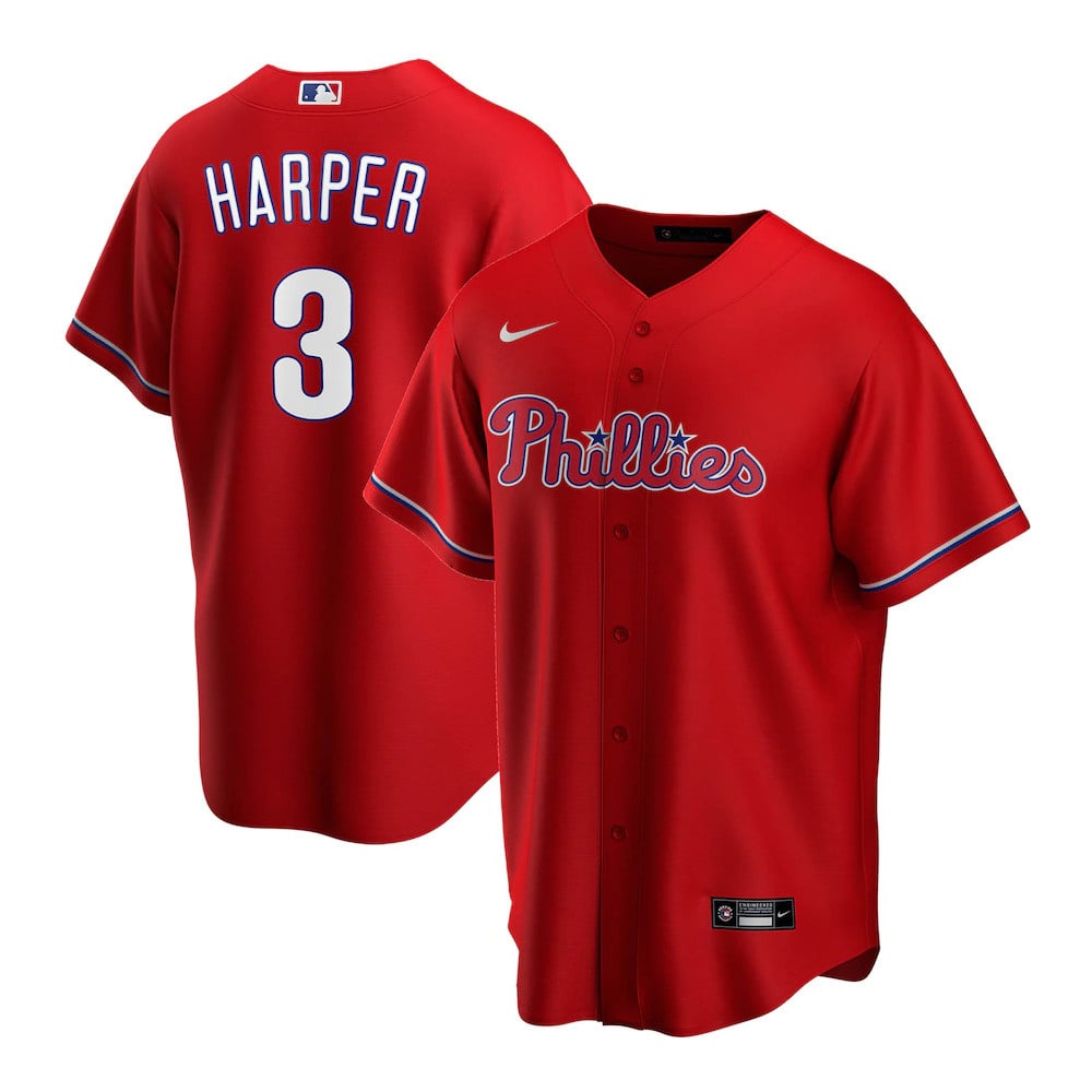 Philadelphia Phillies #3 Bryce Harper Stitched Red Jersey - Adult Small -  NWT