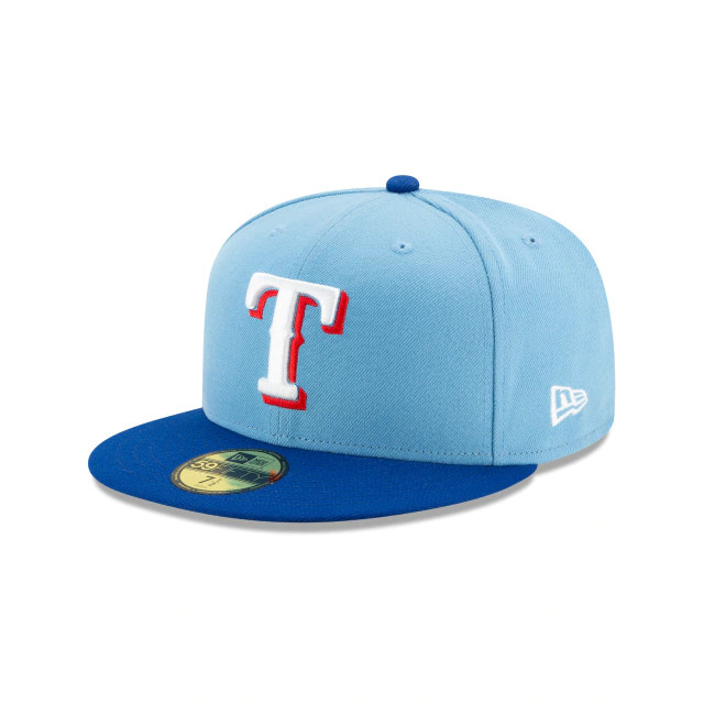 Texas Rangers New Era 5950 League Basic Fitted Hat - Black/White