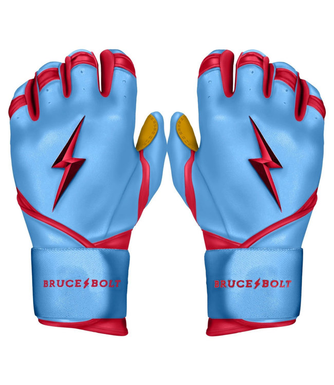 Bruce Bolt Premium Pro Bader Series Long Cuff Batting Gloves