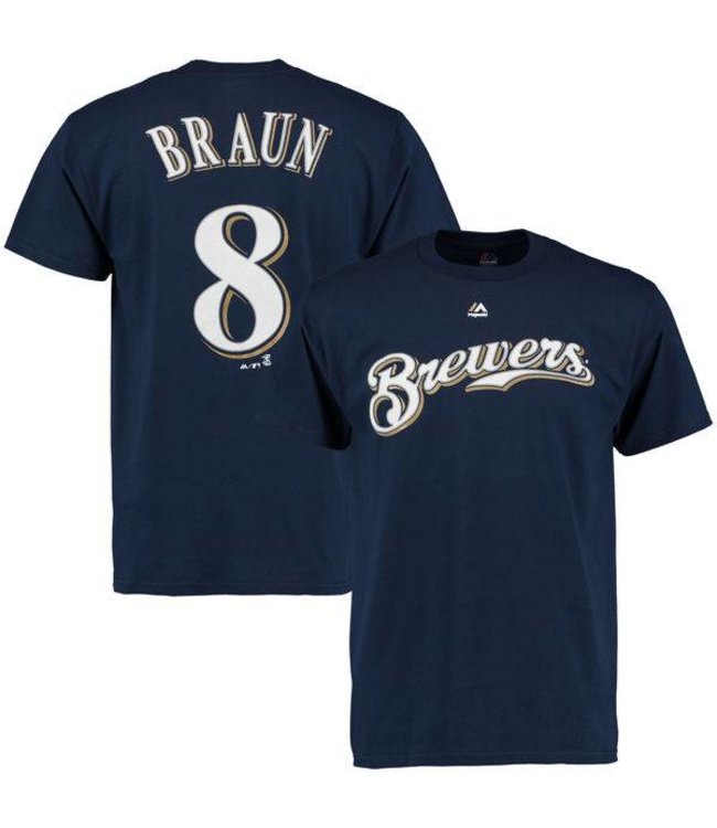 MAJESTIC T-SHIRT BRAUN MILWAUKEE BREWERS