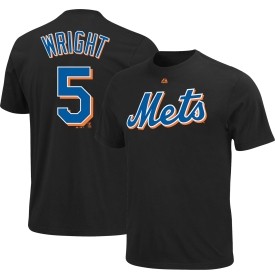 Men's Majestic NY Mets David Wright T-Shirt Blue & Orange Size L in 2023