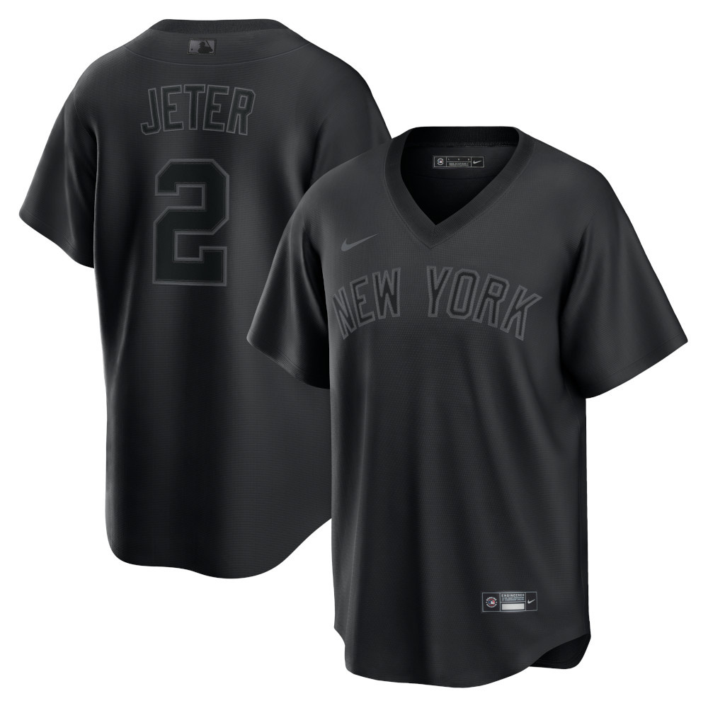 Derek Jeter New York Yankees Pitch Black Fashion Jersey