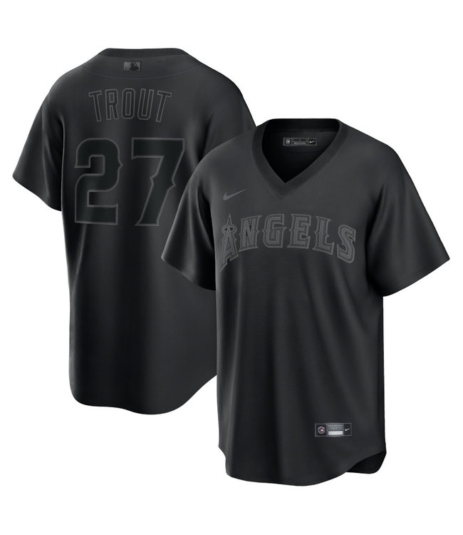 Nike Los Angeles Angels Mike Trout Pitch Black Fashion Jersey