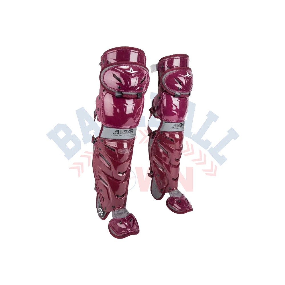 Protège-jambes All-Star System7 Axis NOCSAE – Baseball, Adulte, Violet/gris