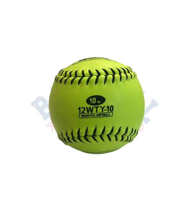 Weighted Yellow Leather 12" Softball 10oz