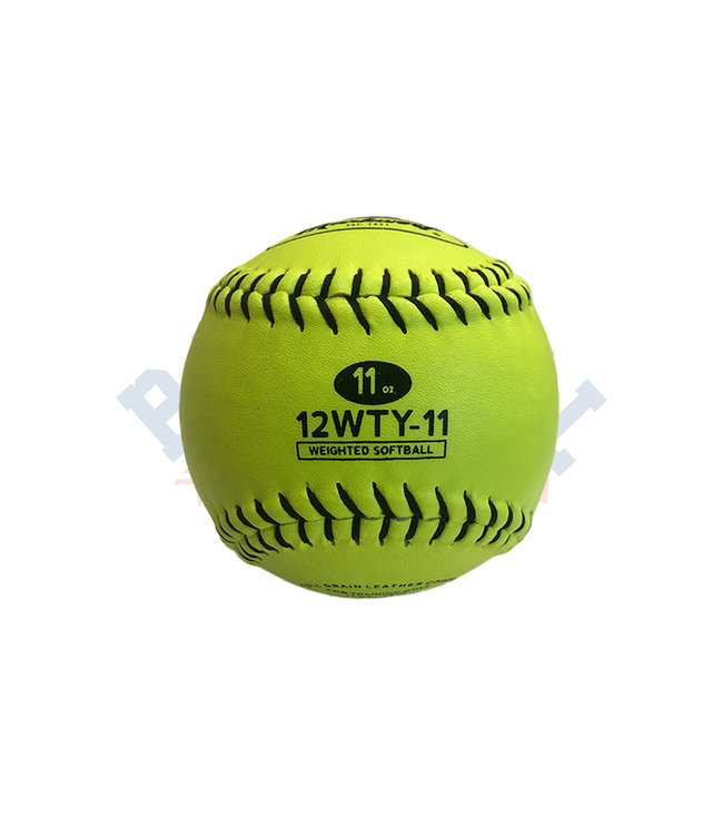 Weighted Yellow Leather 12" Softball 11oz