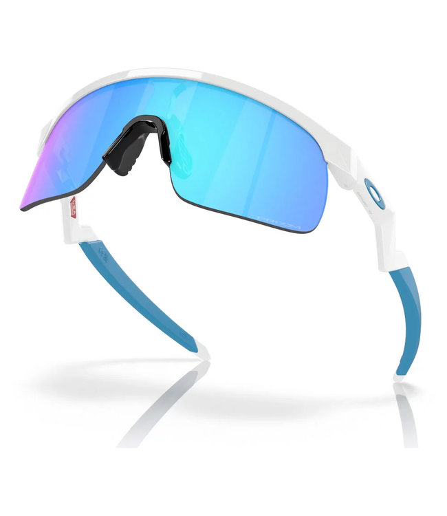 Resistor Polished White w/ Prizm Sapphire Iridium Youth Sunglasses