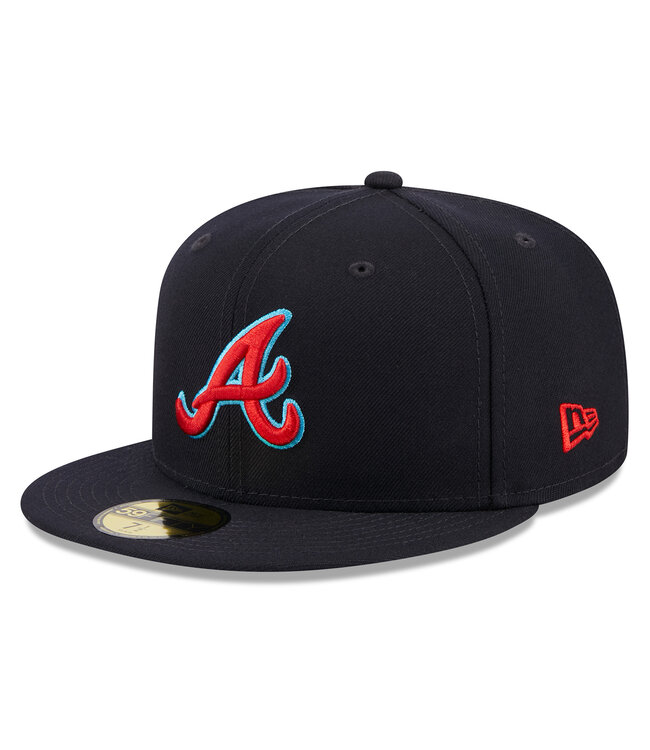 Men's Atlanta Braves New Era Black Pastel Undervisor 59FIFTY Fitted Hat