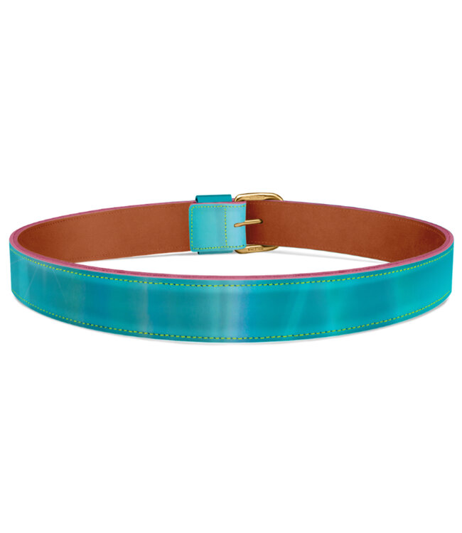 Chrome Leather Baseball Belt