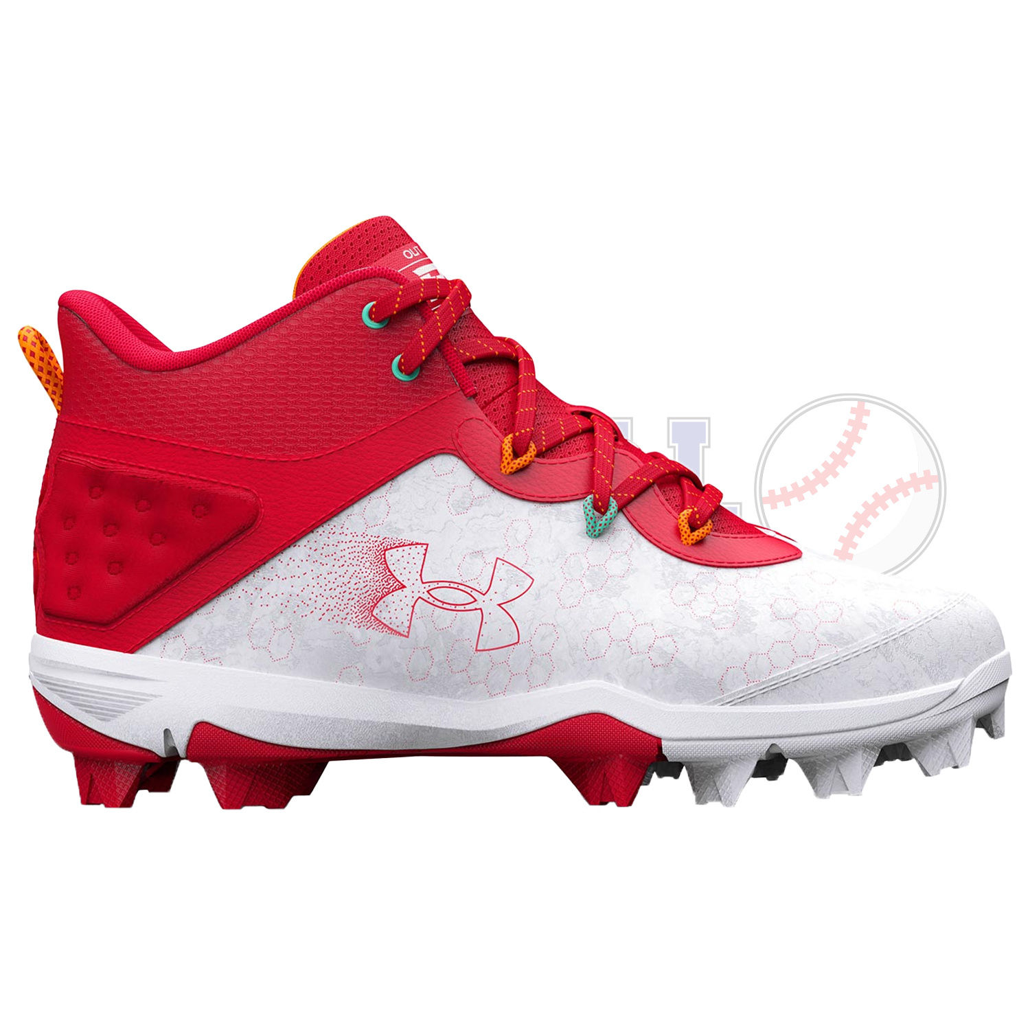 新品 Under Armour Harper 8 Mid RM JR 24cm Boy's Under Armour Harper 8 Mid RM JR Molded Baseball Cleats