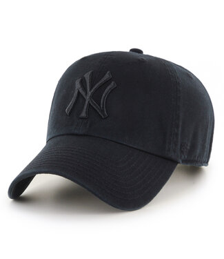 47BRAND Casquette MLB Clean Up Noir sur Noir des Yankees de New  York