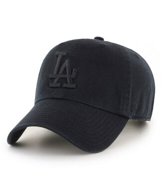 47BRAND Los Angeles Dodgers MLB Clean Up Black on Black Cap