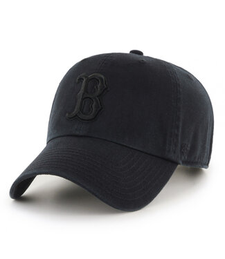 47BRAND Casquette MLB Clean Up Noir sur Noir des Red Sox de Boston
