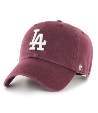 47BRAND Los Angeles Dodgers MLB Clean Up Dark Maroon Cap