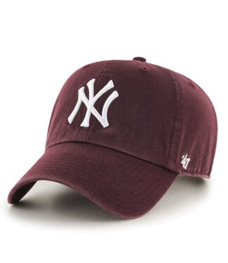 47BRAND New York Yankees MLB Clean Up Dark Maroon Cap