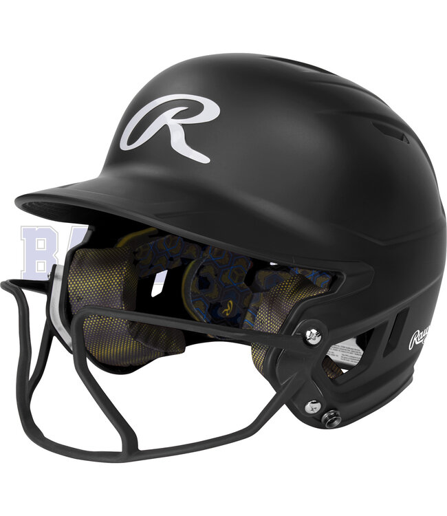 RAWLINGS Adult Mach Hi-Viz 1-Tone Batting Helmet with VIZSBFG