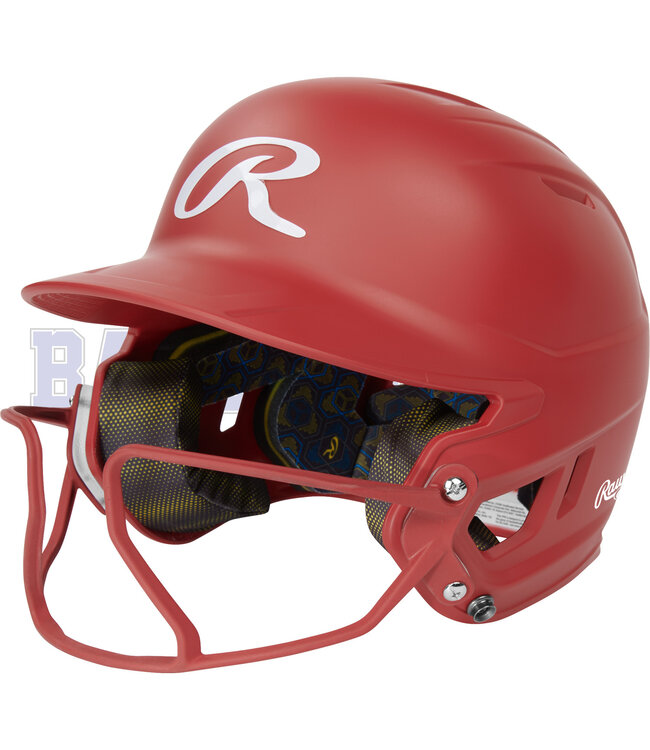 Casque de Frappeur Junior Mach Hi-Viz 1-Couleur avec Protection Faciale VIZSBFG