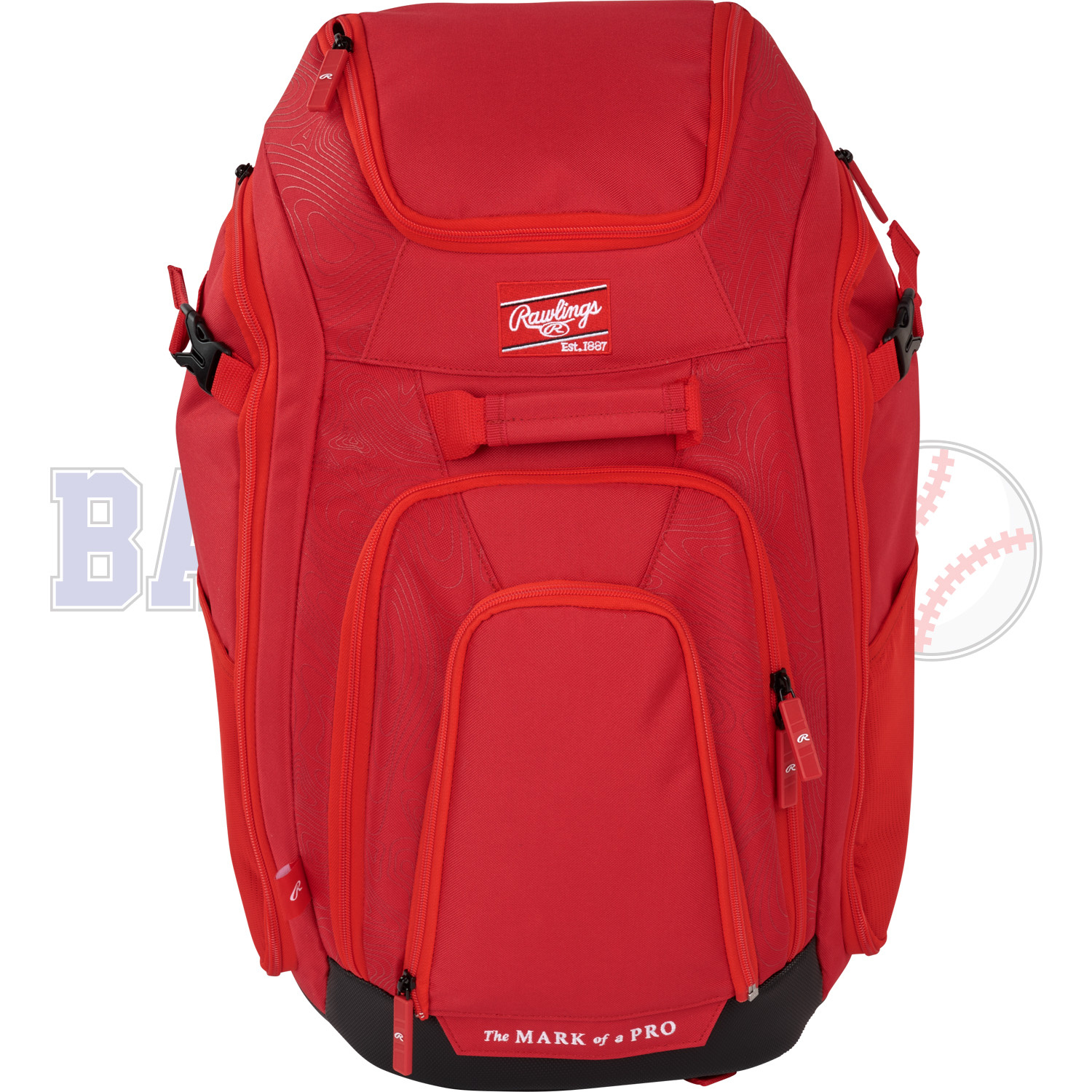 Sac à Dos Rawlings Baseball Junior – Noir Et Rouge – Compartiment Pour Deux Battes – Neuf
