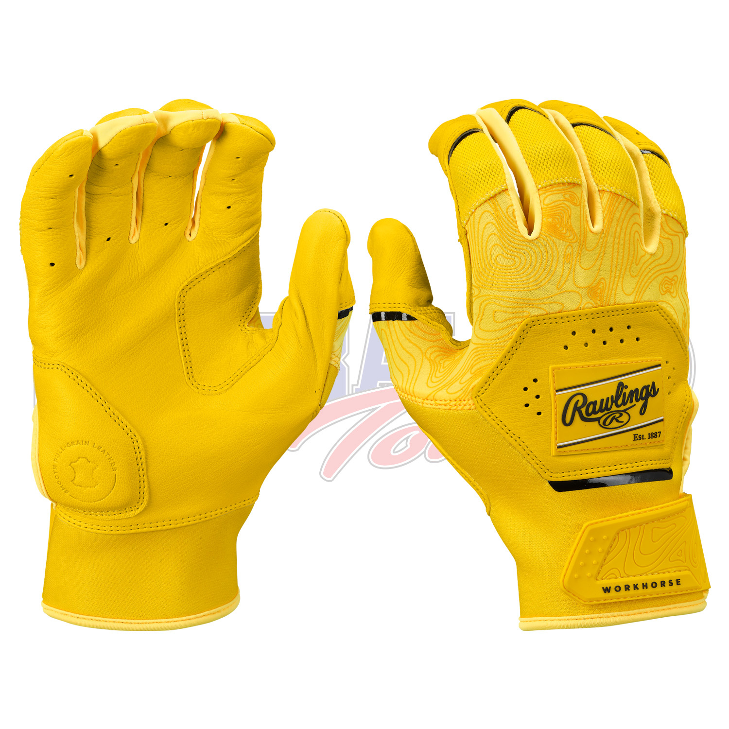 Gant De Frappeur Baseball Rawlings Workhorse - Taille XL, Noir - Pour Entraînement Et Match