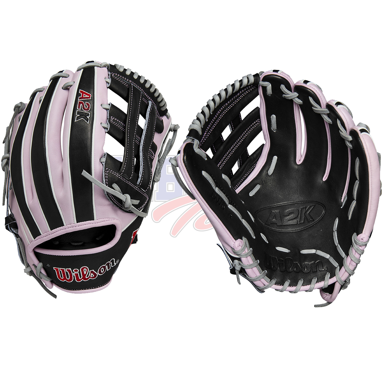 Gant De Baseball Wilson A2K DW5 2025 – Gaucher, Cuir De Vache, 12 Pouces, Noir/lavande