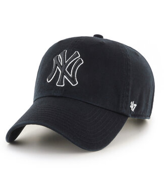 47BRAND New York Yankees MLB Black/White '47 Clean Up Cap