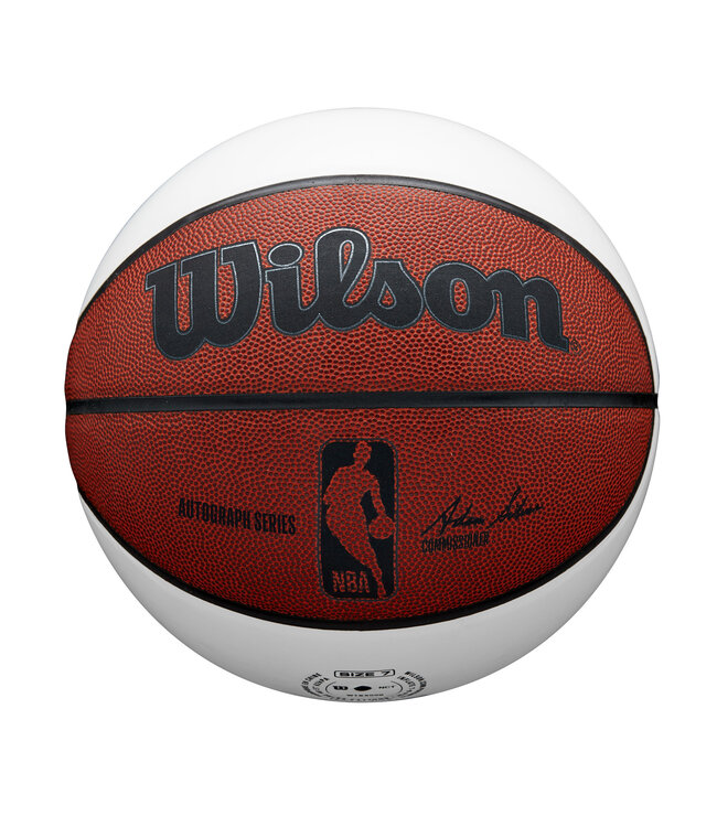 Ballon de basketball Wilson NBA Autograph – Taille 7 – Surface blanche pour signature