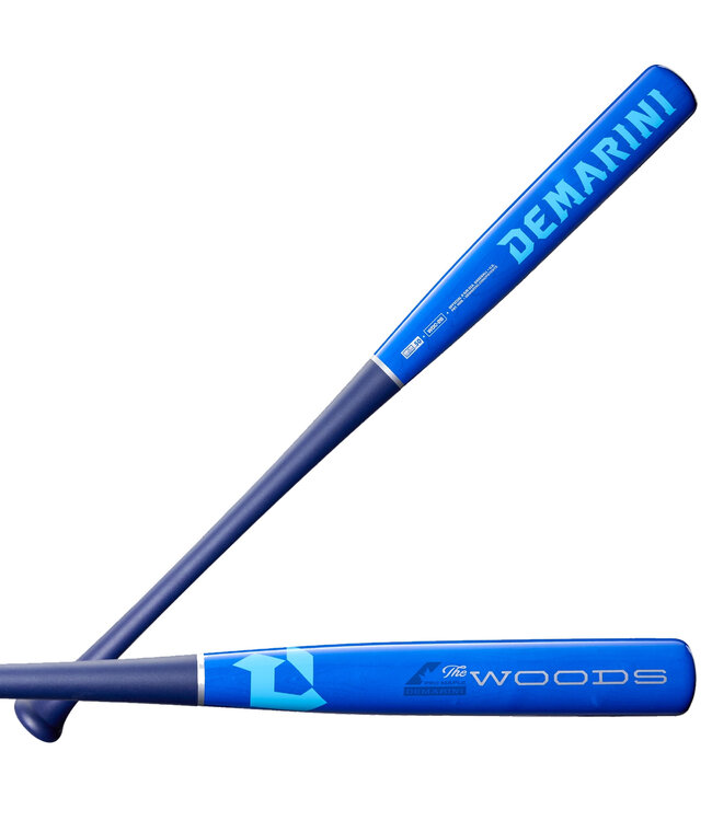 Bâton de baseball adulte Demarini The Woods homologué BBCOR (-3), bois composite royal