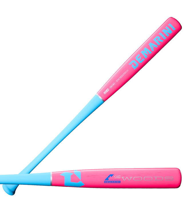 Bâton de baseball adulte Demarini The Woods homologué BBCOR (-3), bois composite rose