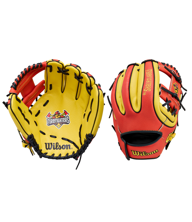 Wilson A450 Firefighters 11" Bananaball Tour Staff Youth Baseball Glove