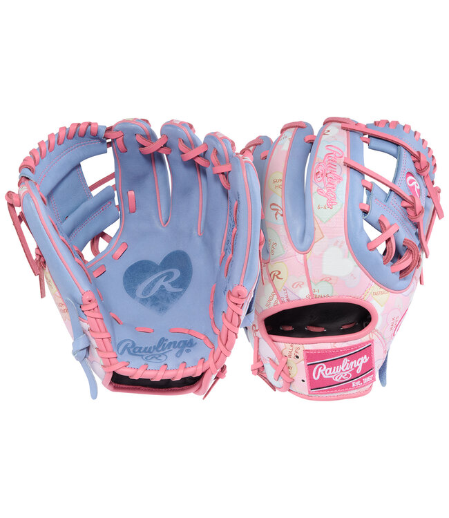 Rawlings PROR314-2PEP Candy Heart Valentine's Day Heart of the Hide 11.5" Baseball Glove