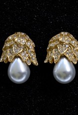 Jewelry KJLane: Pearl Drop with Gold Pave
