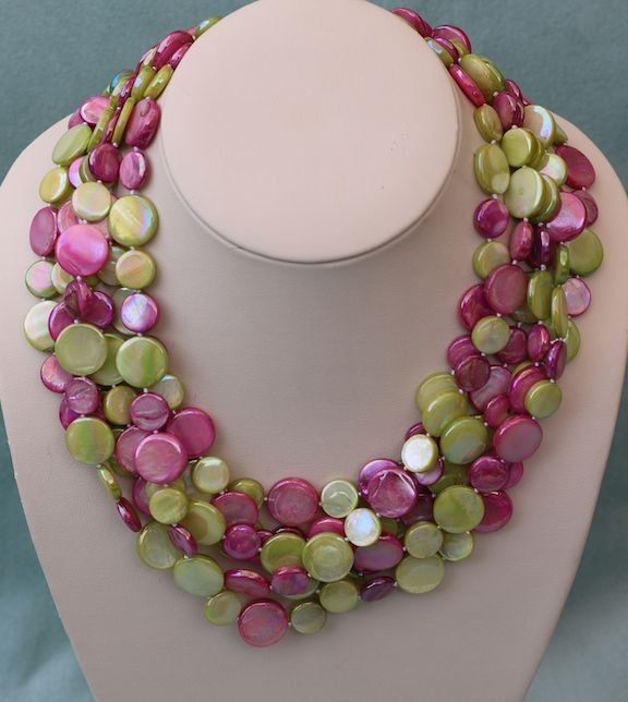 Jewelry VCExclusives: Chimes Glass Beads Multi Pastel Rose / Greens