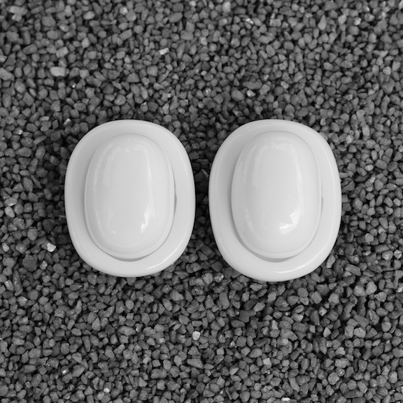 Jewelry Demaive: White Oval Buttons