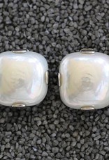 Jewelry FMontague: White Pearl Square w/Silver