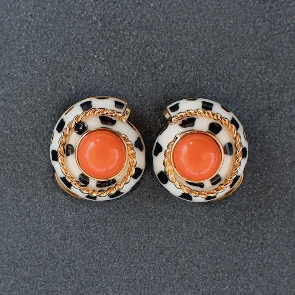 Jewelry VCExclusives: Spotted Ivory & Cable Swirls w/Coral Center